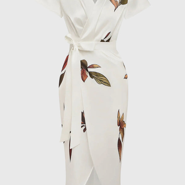 שמלות סטן לבנה אלגנטית