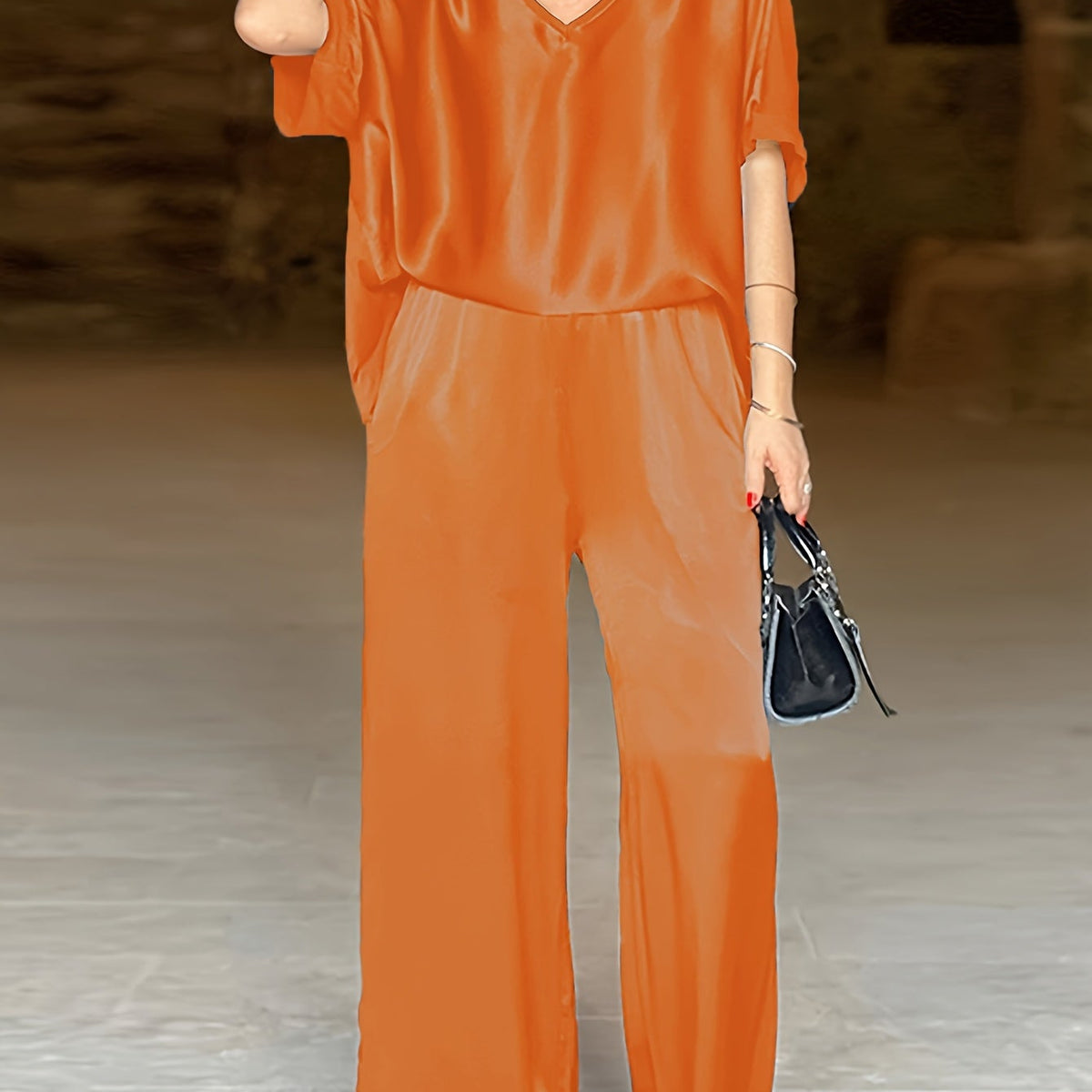 Ashlee - סט אלגנטי עם שרוולים קצרים