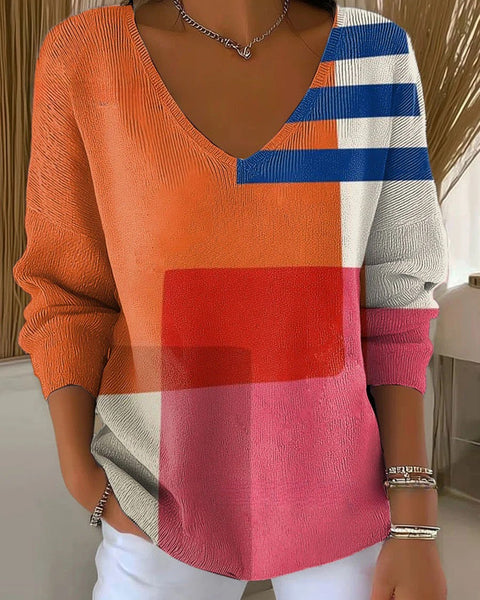 אוליביה – סוודר סרוג עם צווארון V