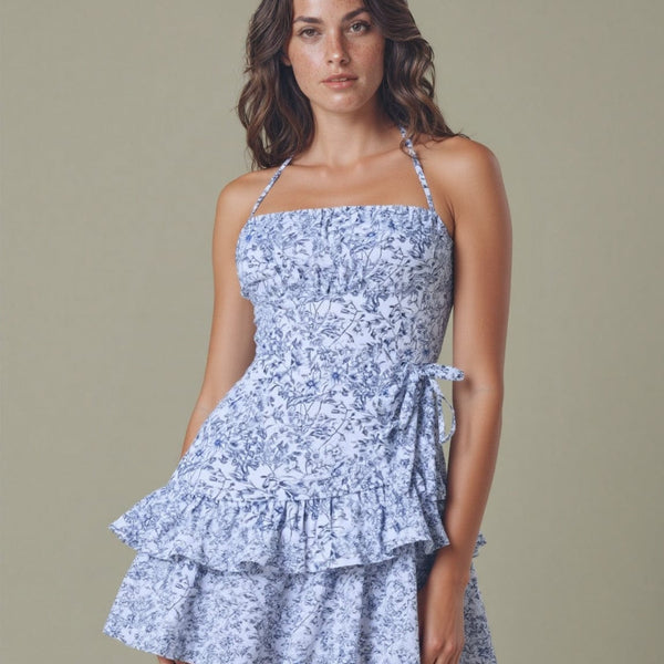 Ortagus - שמלה פרחונית עם רפלים