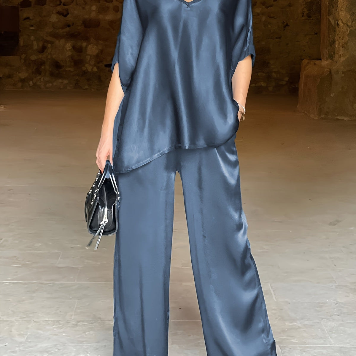 Ashlee - סט אלגנטי עם שרוולים קצרים