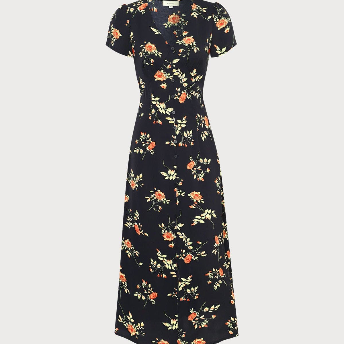 Kambria - שמלת מידי פרחונית עם שרוולים קצרים