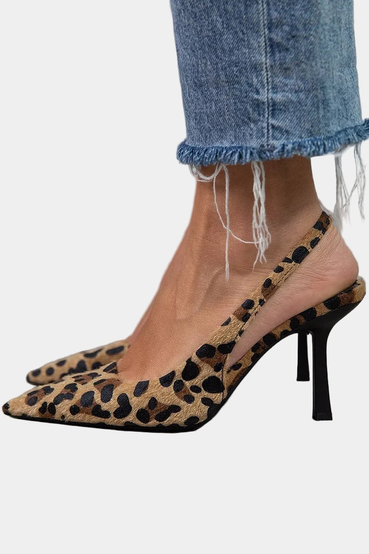 אבאליס | סנדלי עקב עם הדפס טיגריס