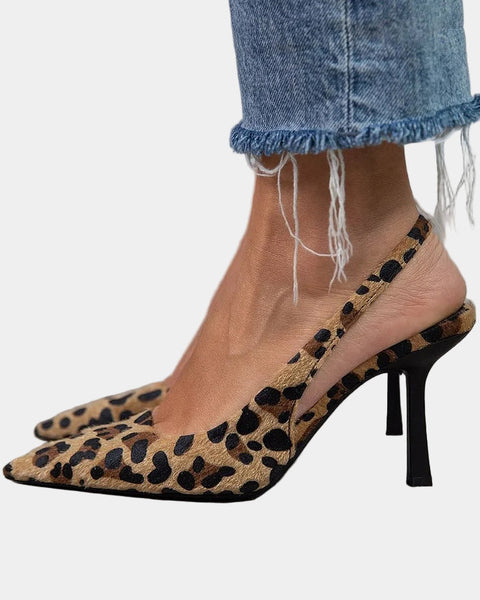 אבאליס | סנדלי עקב עם הדפס טיגריס