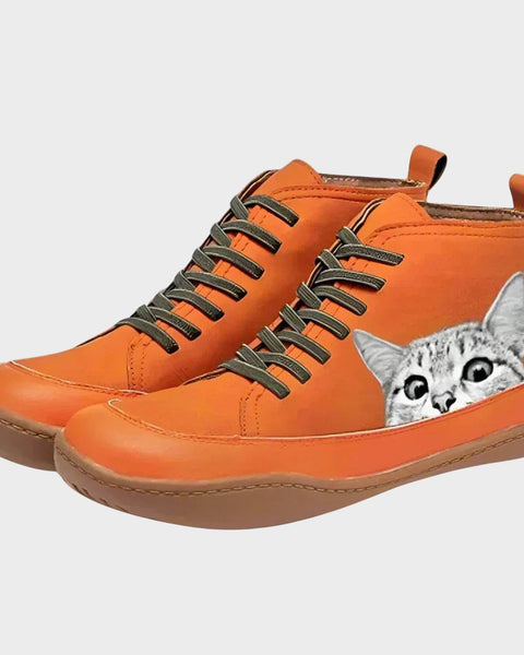 פלינה - מגפי עור בעיצוב לחובבי חתולים