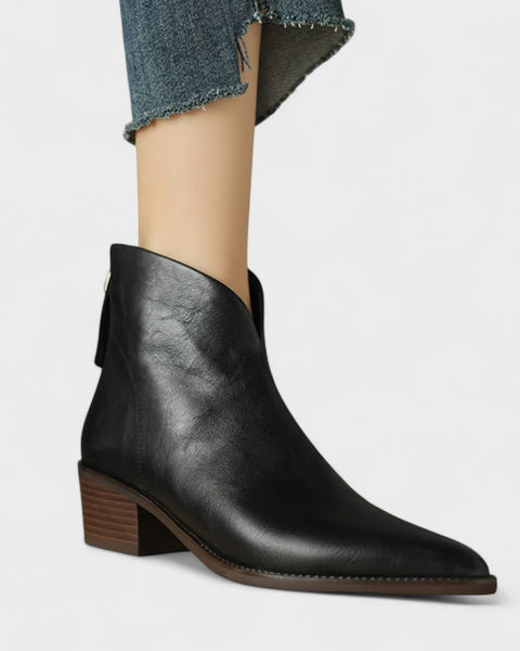 אולגה - מגפי קלאסיים עם עקב נמוך