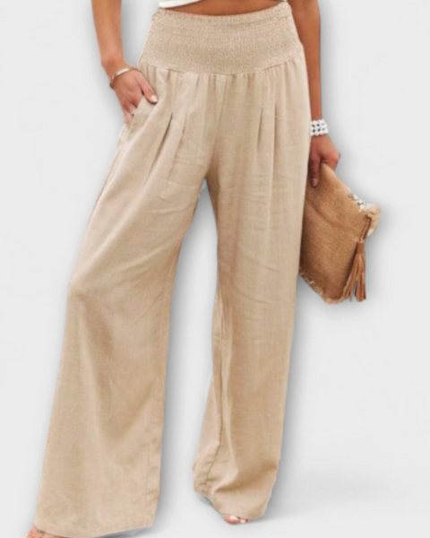 מכנסי פשתן רחבים ונוחים - אלגנטיים לכל אירוע