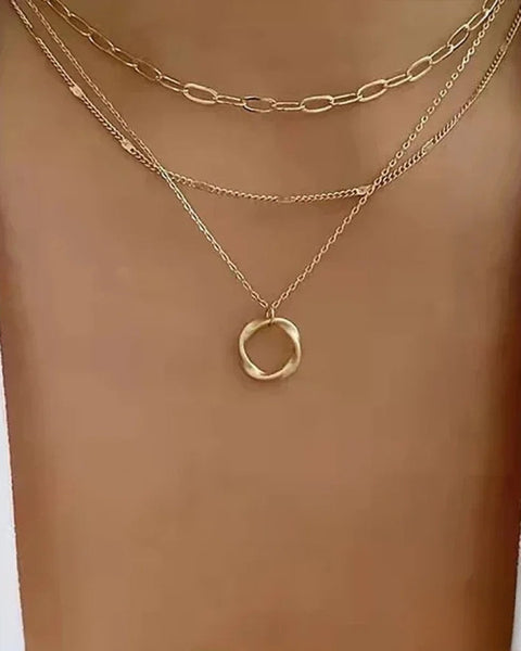 שרשרת זהב רטרו רב-שכבתית