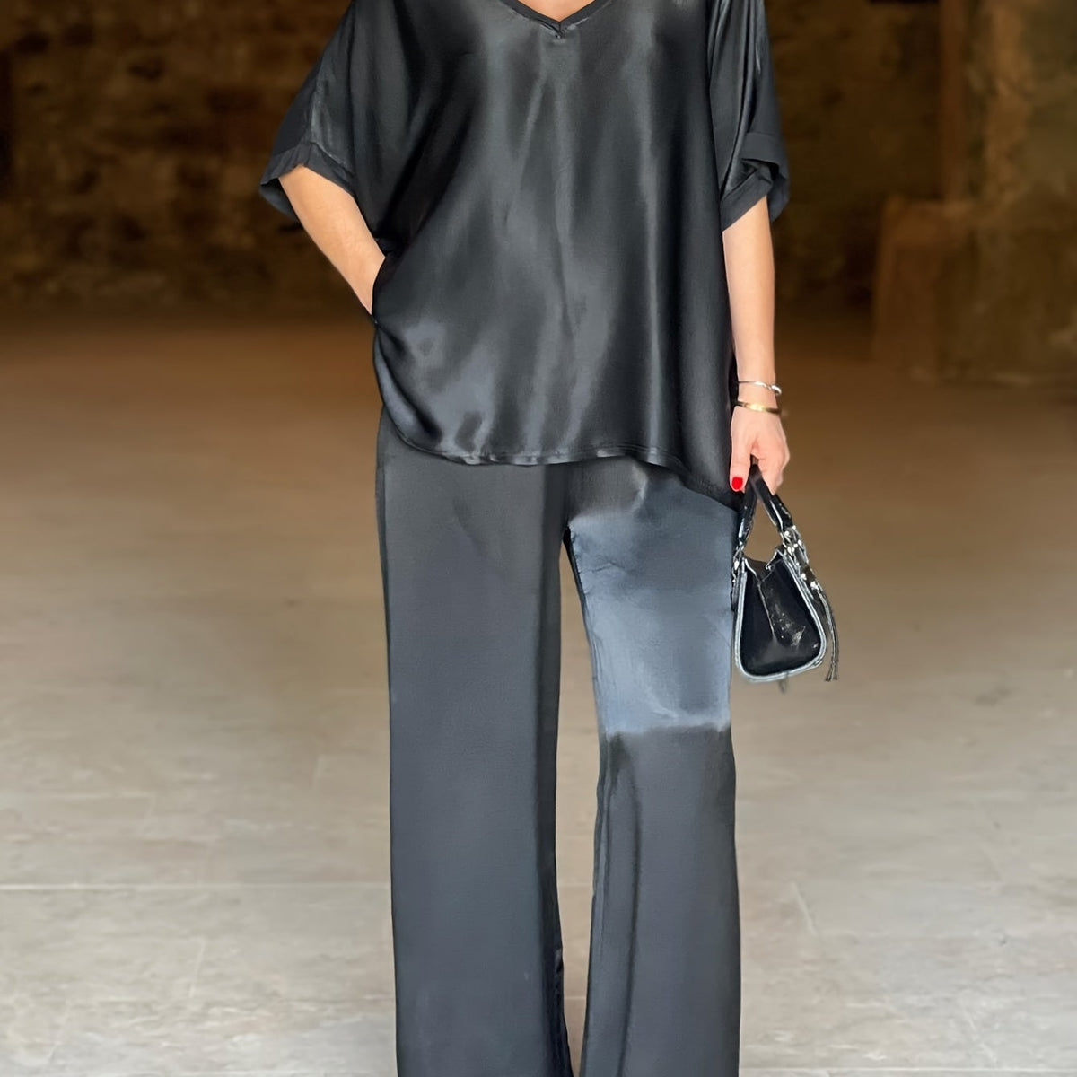 Ashlee - סט אלגנטי עם שרוולים קצרים