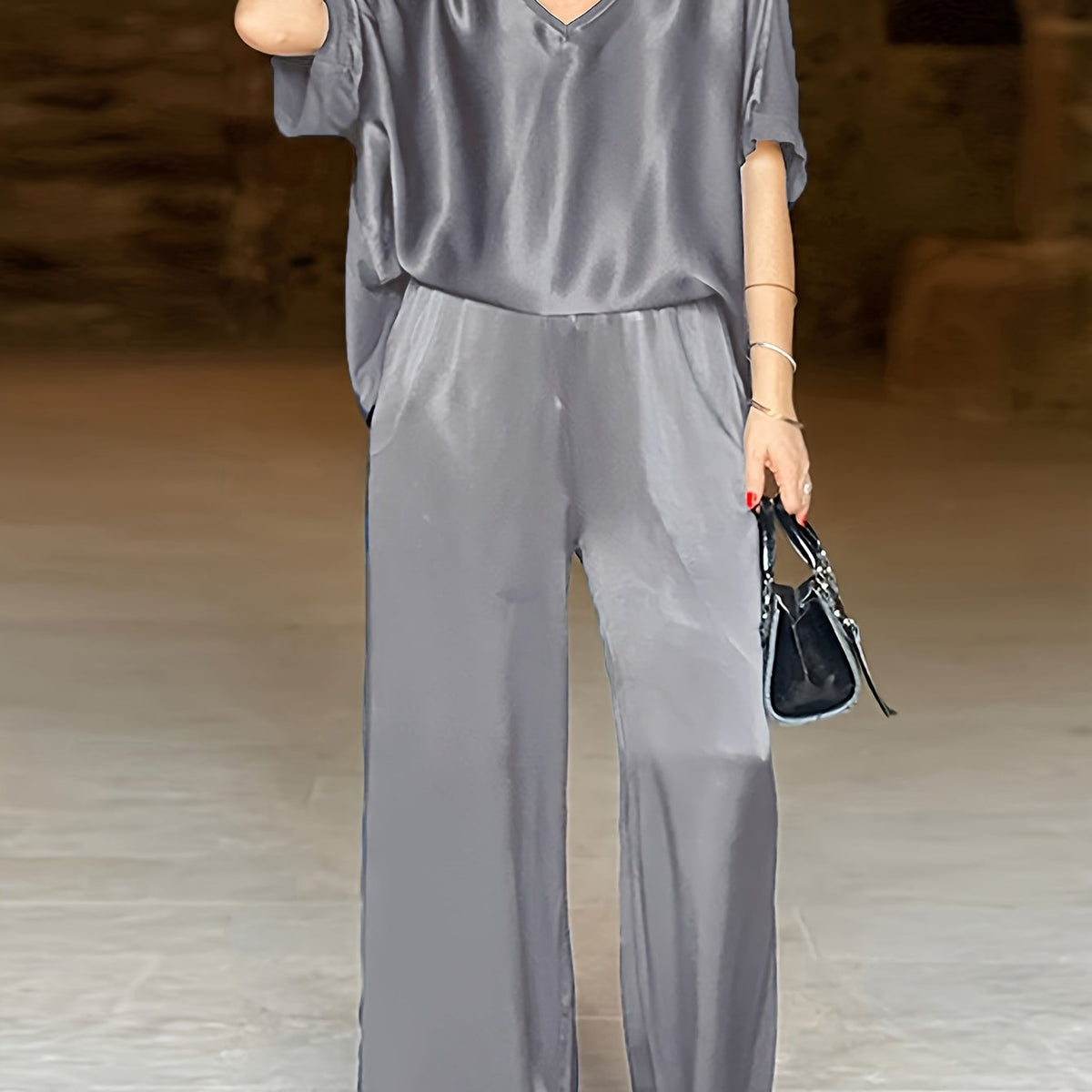 Ashlee - סט אלגנטי עם שרוולים קצרים