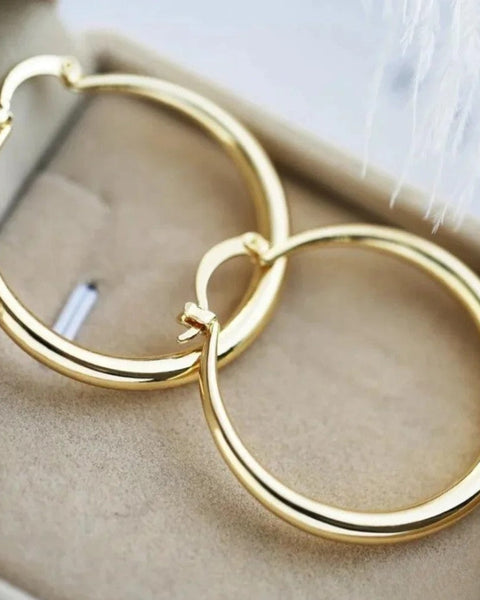 עגילי הו היבוק זהב גדולים