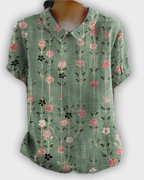 חולצת פשתן פרחונית לנשים - נוחות ואלגנטיות בכל הזדמנות