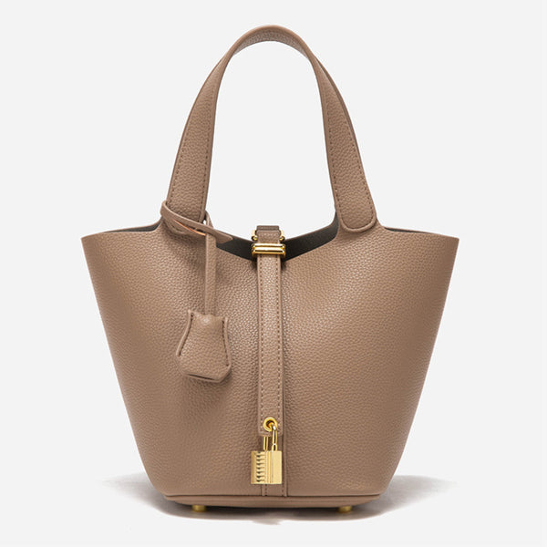 גלאיזה | תיק דלי עם מנעול זהב חלק