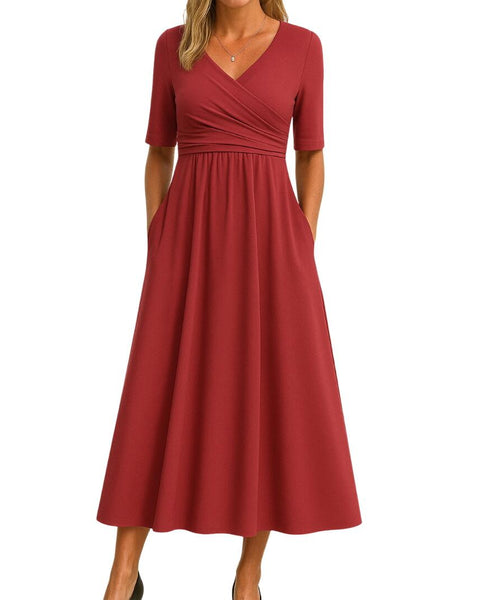 ליאונורה | שמלה חוצה עם שרוולים קצרים