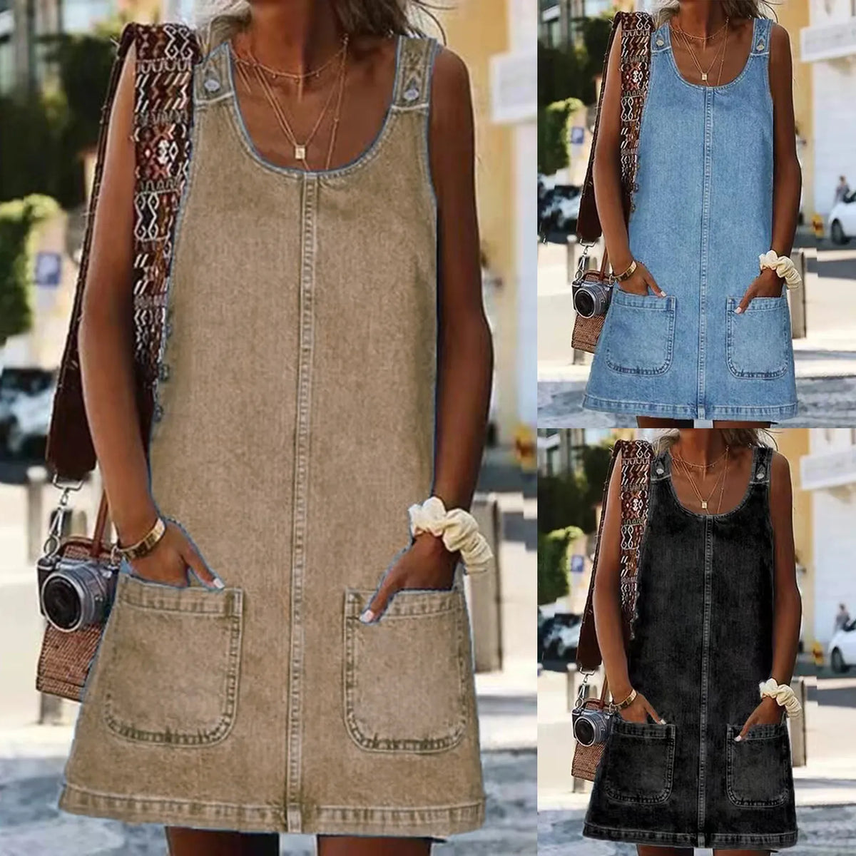 Otylia - שמלת מיני נוחה עם כתפיים רחבות