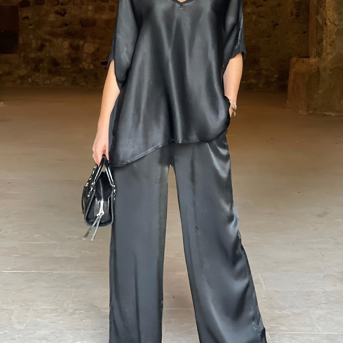 Ashlee - סט אלגנטי עם שרוולים קצרים