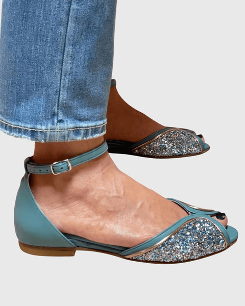 שיר - סנדלים שטוחים מבריקים