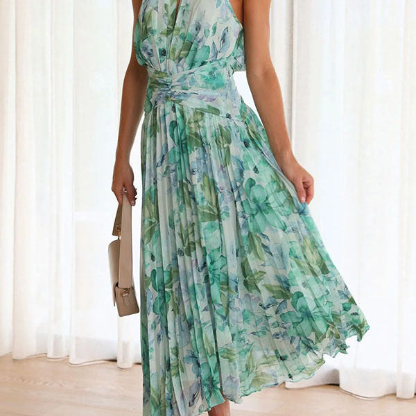 Monyca - שמלת מידי אלגנטית עם קפלים ופרזנטים