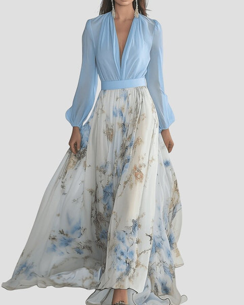 שמלות טס™ ארוכה עם הדפס פרחים