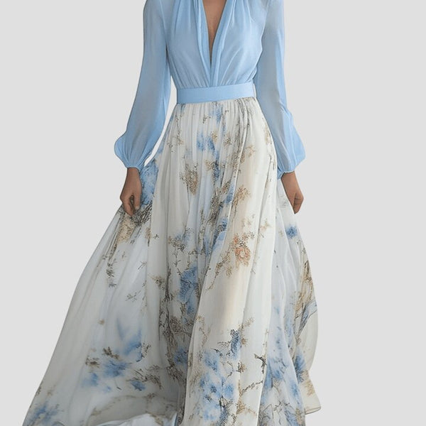 שמלות טס™ ארוכה עם הדפס פרחים