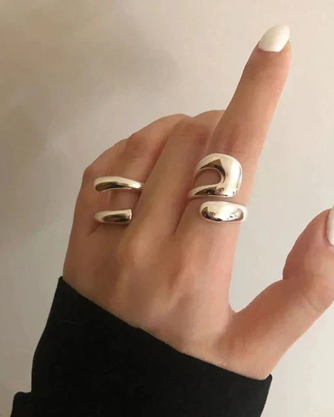 טבעת מתכווננת מעוצבת מפלדת אל חלד