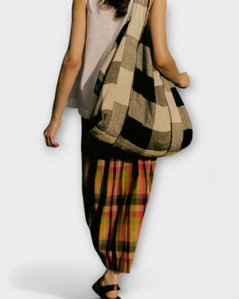 חצאית פליסי פסים צבעוניים