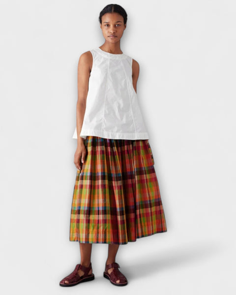 חצאית פליסי פסים צבעוניים