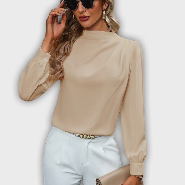 חולצה אלגנטית עם צווארון גבוה