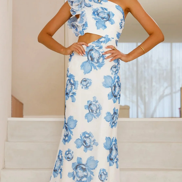 Dorothy - שמלה ארוכה ללא שרוולים עם עיצוב פרחוני