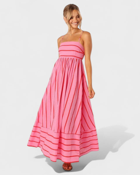 Lucille - שמלת מקסי עם הדפס פסים