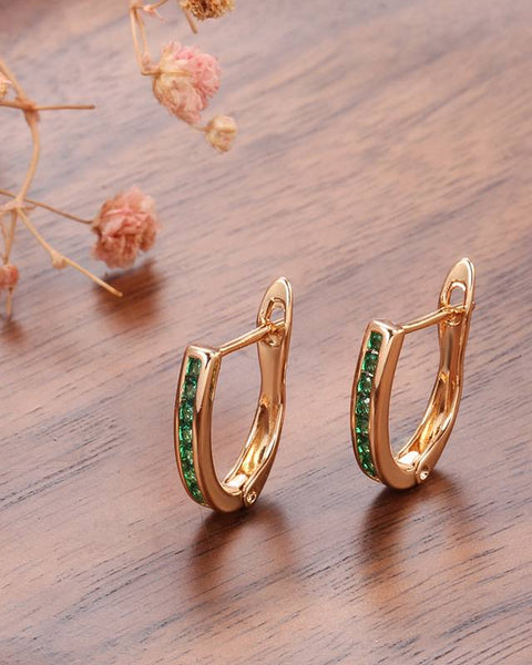 עגילים ירוקים אלגנטיים