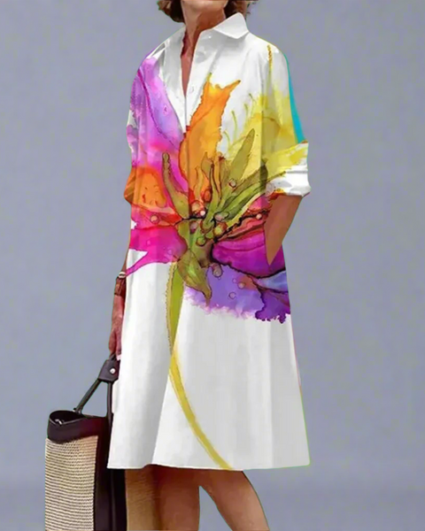 Kate - שמלת קז'ואל מודפסת מסוגננת