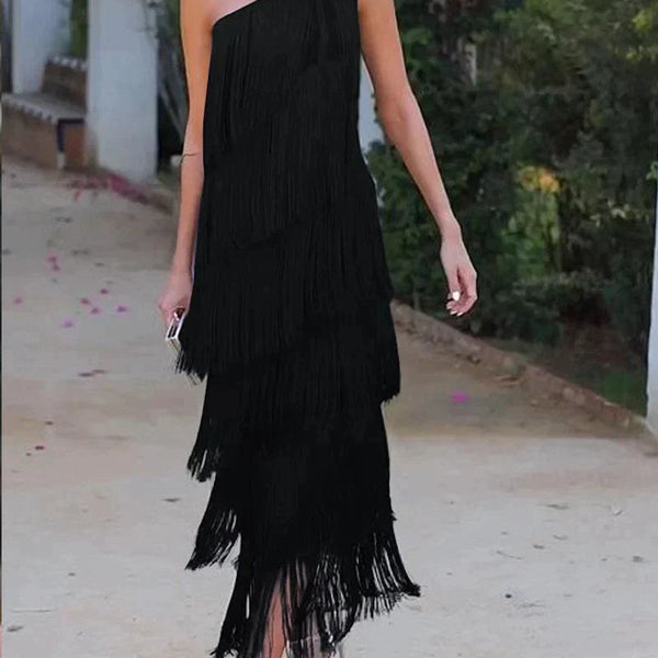 תמירה – שמלה ארוכה עם כתף א-סימטרית