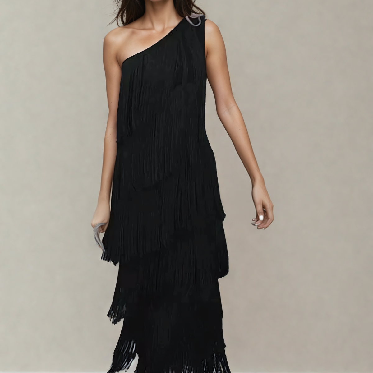 תמירה – שמלה ארוכה עם כתף א-סימטרית