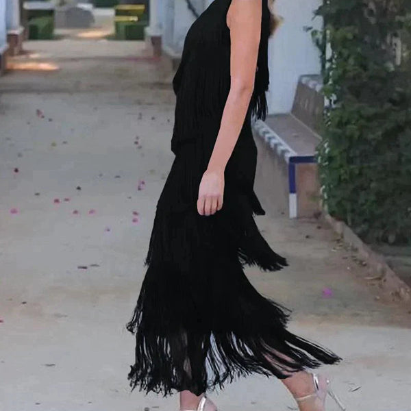 תמירה – שמלה ארוכה עם כתף א-סימטרית