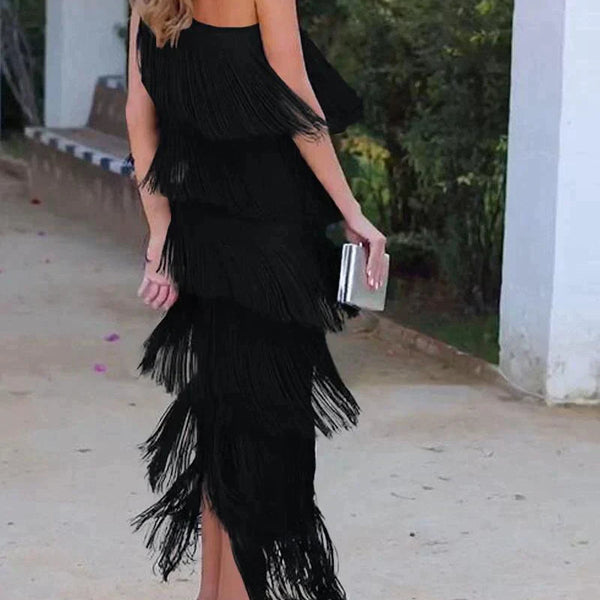 Mirella - שמלת מקסי עם פרנזים