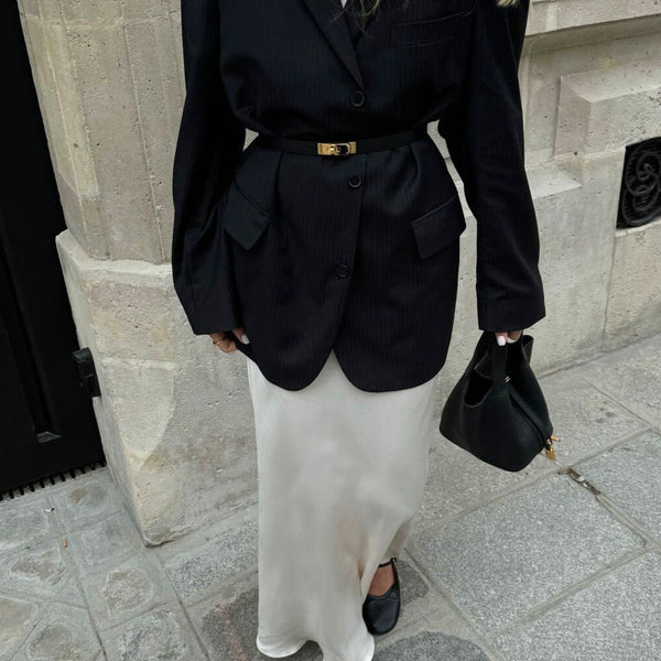 גלאיזה | תיק דלי עם מנעול זהב חלק