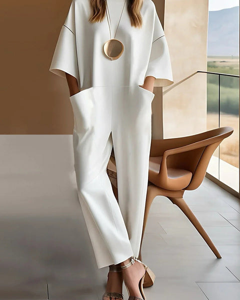 Amar Miriam - אוברול מסוגנן עם שרוולים קצרים