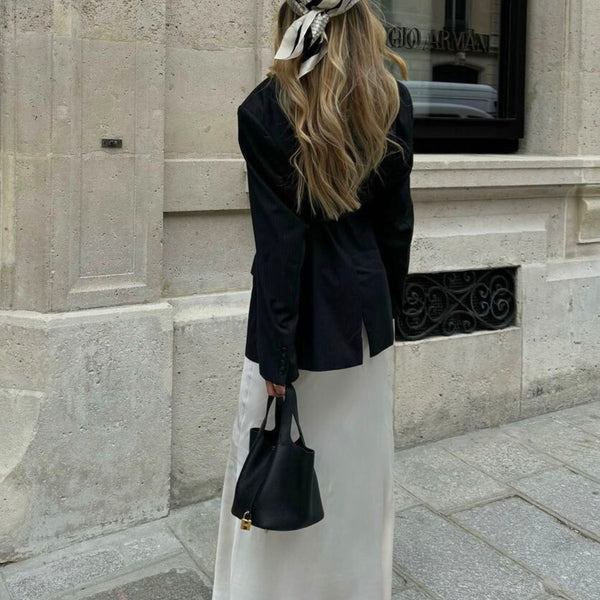 גלאיזה | תיק דלי עם מנעול זהב חלק