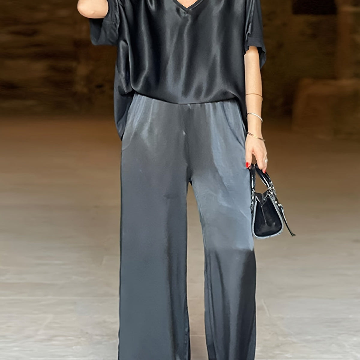 Ashlee - סט אלגנטי עם שרוולים קצרים