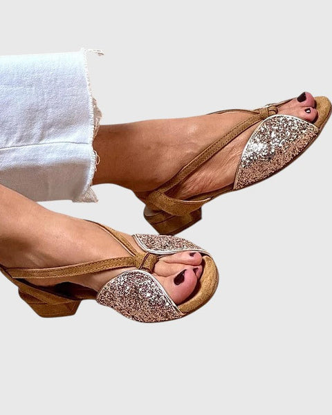 מיטל - סנדלים שטוחים מבריקים