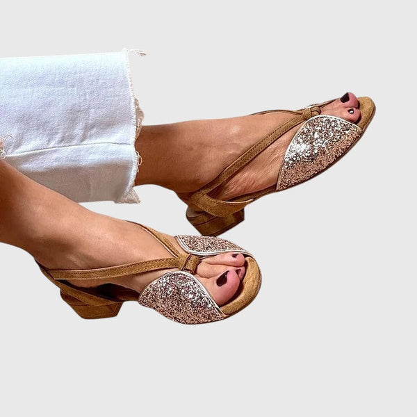 מיטל - סנדלים שטוחים מבריקים