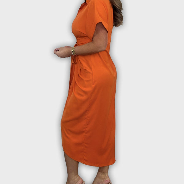 שמלת קתרין אלגנטית עם קו מותן מקופל