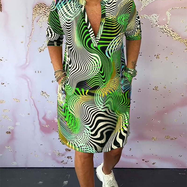 Diane - שמלה צבעונית עם מחשוף