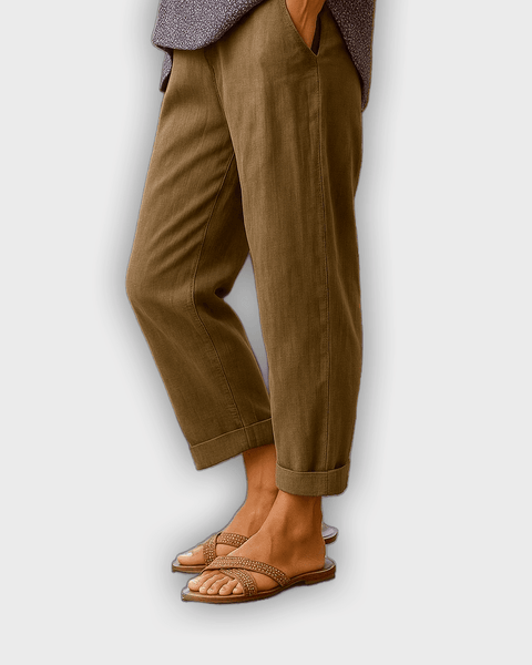 מכנסי הקיץ BRIGIDA מבד פשתן וכותנה