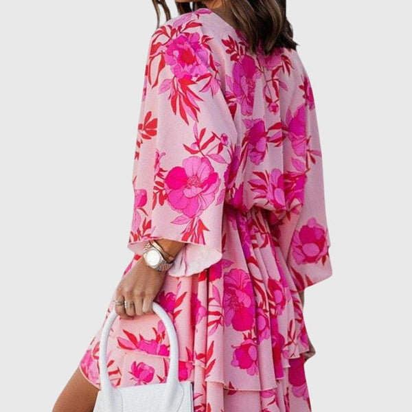 שמלת אליזה מיני עם קשר קדמי ופרטים