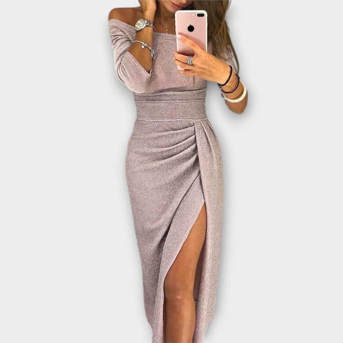 שמלת אוף-שולדר אלגנטית לנשים - לנה™