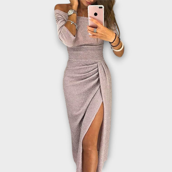 שמלת אוף-שולדר אלגנטית לנשים - לנה™