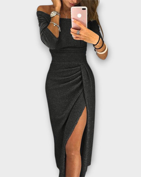 שמלת אוף-שולדר אלגנטית לנשים - לנה™