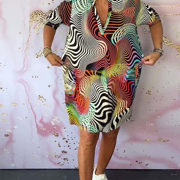 Diane - שמלה צבעונית עם מחשוף